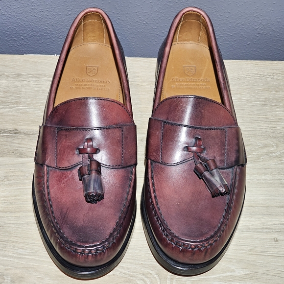 Allen Edmonds Schreier Men's Tassel Loafers Size 9 Oxblood Dress Shoes